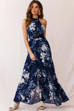 Baylor Floral Halterneck Maxi Dress Navy 10 Baylor Floral Halterneck Maxi Dress Navy -Cheap Dress Store 190219sl 0099 25162b03 navy