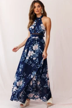 Baylor Floral Halterneck Maxi Dress Navy 11 Baylor Floral Halterneck Maxi Dress Navy -Cheap Dress Store 190219sl 0100 25162b03 navy