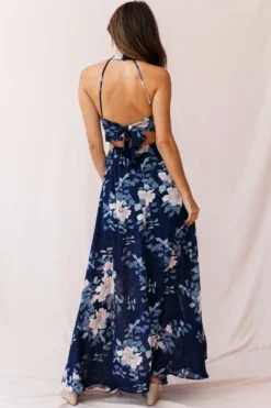 Baylor Floral Halterneck Maxi Dress Navy 8 Baylor Floral Halterneck Maxi Dress Navy -Cheap Dress Store 190219sl 0102 25162b03 navy