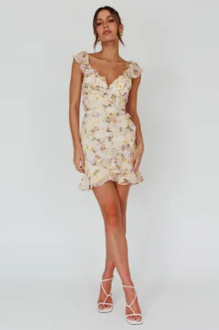 Make Memories Frill Strap Mini Dress Floral Yellow 8 Make Memories Frill Strap Mini Dress Floral Yellow -Cheap Dress Store 27309BC11 20YELLOW 2