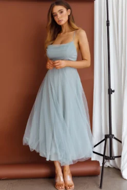 Floating By Pleated Neckline Mesh Midi Dress Sage 11 Floating By Pleated Neckline Mesh Midi Dress Sage -Cheap Dress Store 27460D05 20SAGE 5