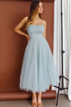 Floating By Pleated Neckline Mesh Midi Dress Sage 12 Floating By Pleated Neckline Mesh Midi Dress Sage -Cheap Dress Store 27460D05 20SAGE 6