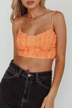 Penny Lane Frill Bust Crop Top Neon Orange 8 Penny Lane Frill Bust Crop Top Neon Orange -Cheap Dress Store 27656D 20NEON 20ORANGE 4