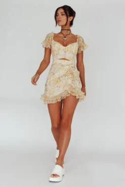 Linka Drawstring Detail Frill Dress Floral Beige 10 Linka Drawstring Detail Frill Dress Floral Beige -Cheap Dress Store 62235BK78 20BEIGE 5