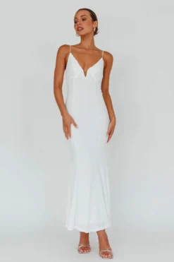 Lake Como Bodycon Maxi Dress White -Cheap Dress Store 62991B21 20WHITE 2