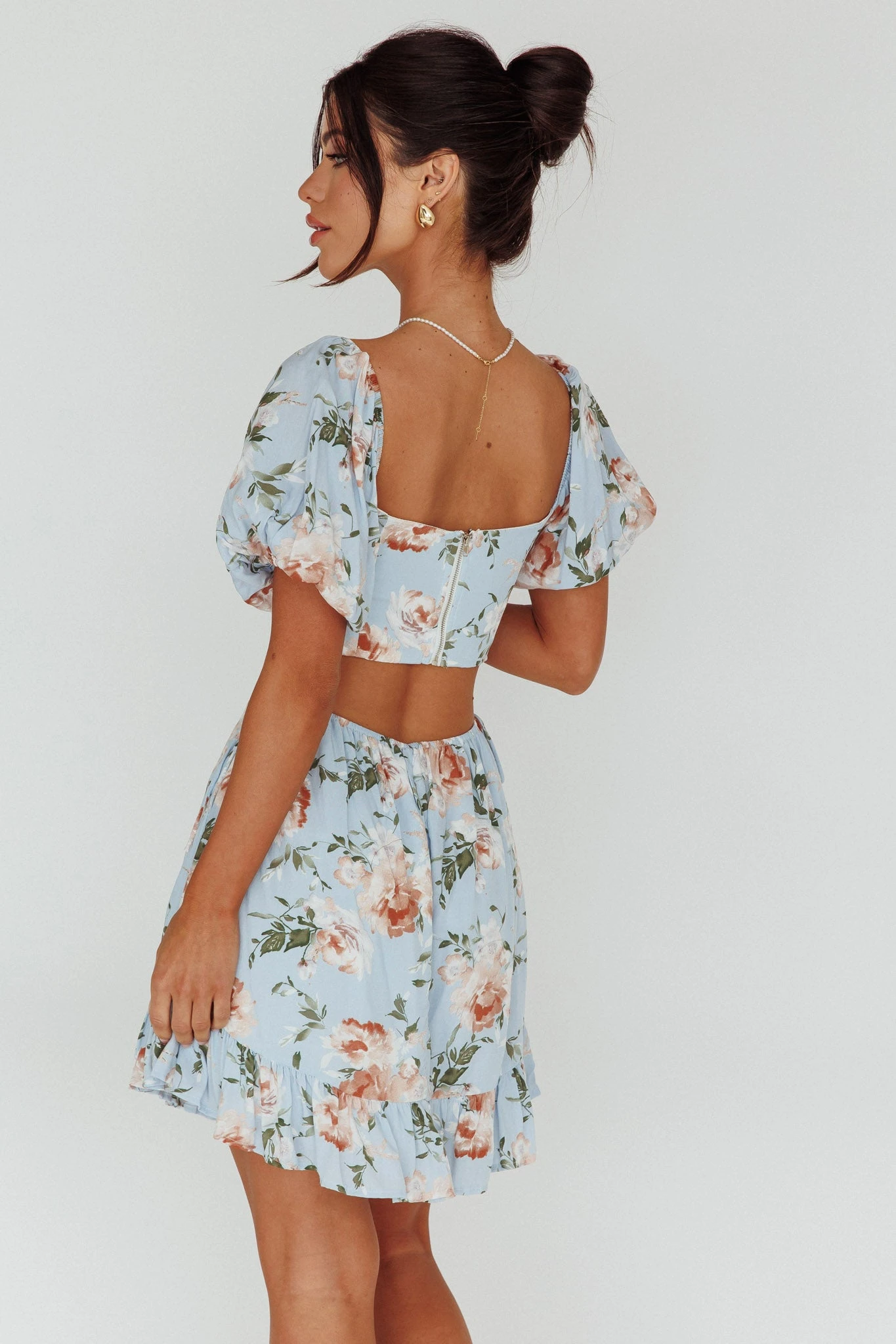 Sweet Romance Cut-Out Mini Dress Blue 2 Sweet Romance Cut-Out Mini Dress Blue - Image 2