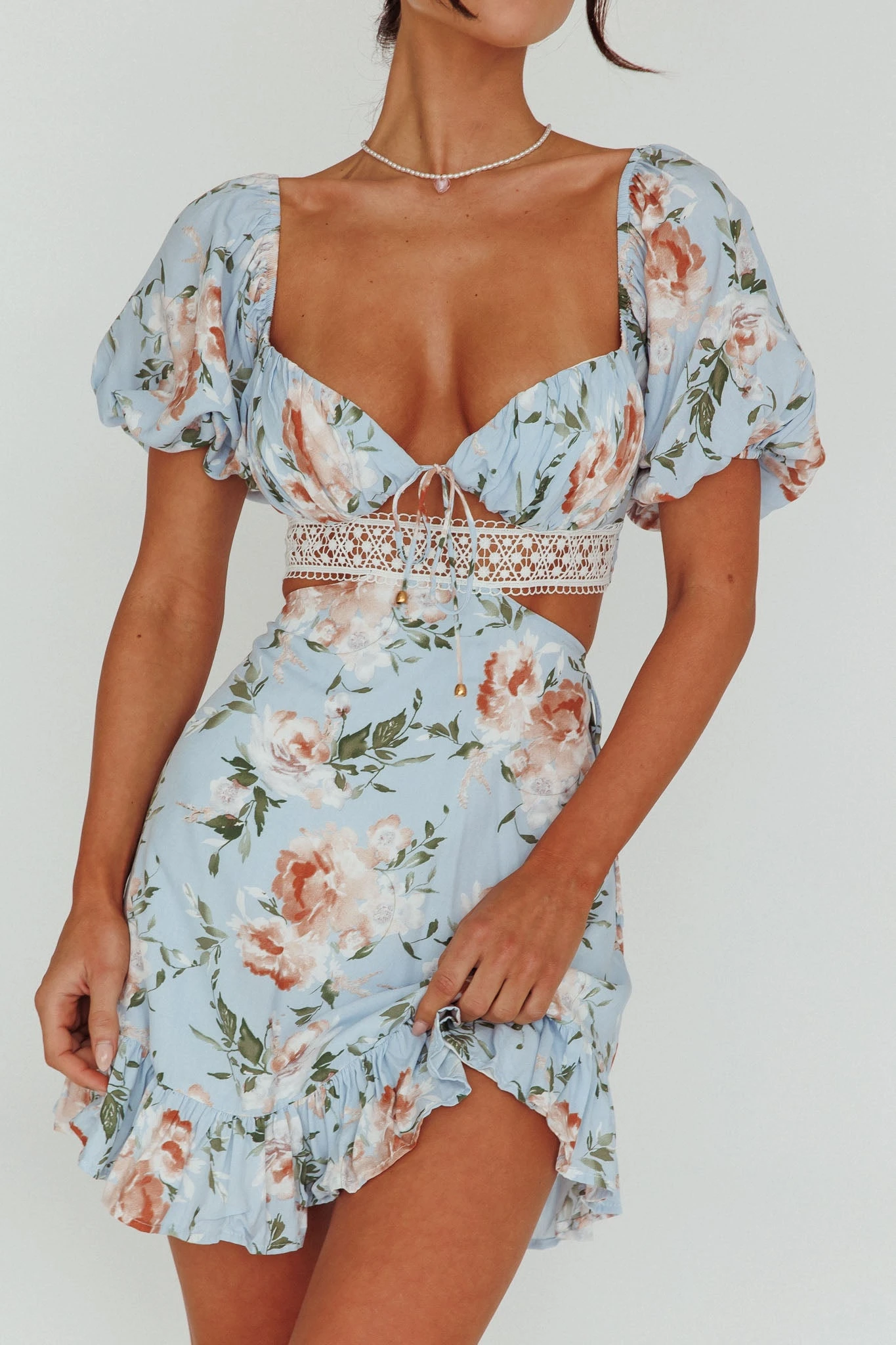 Sweet Romance Cut-Out Mini Dress Blue 4 Sweet Romance Cut-Out Mini Dress Blue - Image 4