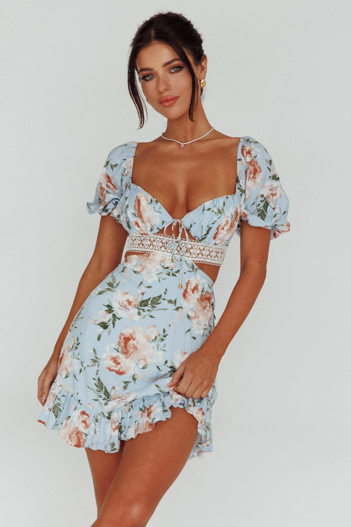 Sweet Romance Cut-Out Mini Dress Blue 5 Sweet Romance Cut-Out Mini Dress Blue - Image 5