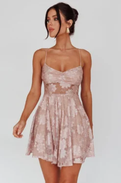 Merida Lace-Up Back Dress Floral Blush 9 Merida Lace-Up Back Dress Floral Blush -Cheap Dress Store 63583J 20BLUSH 5