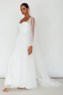 Fairytale Dream Sheer Sleeve Maxi Dress White -Cheap Dress Store 63830BS01 20WHITE 5