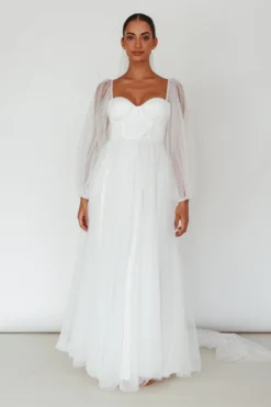 Fairytale Dream Sheer Sleeve Maxi Dress White -Cheap Dress Store 63830BS01 20WHITE 7