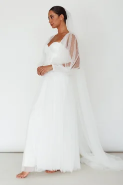 Fairytale Dream Sheer Sleeve Maxi Dress White -Cheap Dress Store 63830BS01 20WHITE 9