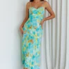 Golden Sands Cami Strap Maxi Dress Floral Teal