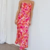 Golden Sands Cami Strap Maxi Dress Floral Red