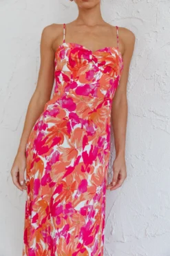 Golden Sands Cami Strap Maxi Dress Floral Red -Cheap Dress Store 63965B 20RED 4