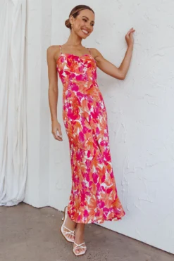 Golden Sands Cami Strap Maxi Dress Floral Red -Cheap Dress Store 63965B 20RED 5
