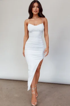 Silver Screen Queen Thigh Split Maxi Dress Silver -Cheap Dress Store 63970B01 20SILVER 6