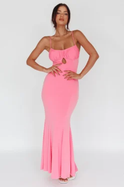 Marcella Keyhole Bust Maxi Dress Pink