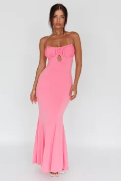 Marcella Keyhole Bust Maxi Dress Pink -Cheap Dress Store 64122B 20PINK 2