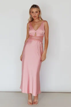 Honeybee Lace Trim Maxi Dress Blush -Cheap Dress Store AH0040D 20BLUSH 5