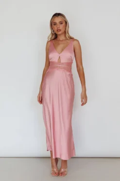 Honeybee Lace Trim Maxi Dress Blush -Cheap Dress Store AH0040D 20BLUSH 6