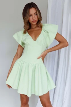 Self Love Flounce Hem Dress Lime -Cheap Dress Store AH0047D 20LIME 5
