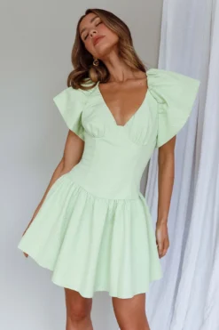 Self Love Flounce Hem Dress Lime -Cheap Dress Store AH0047D 20LIME 7