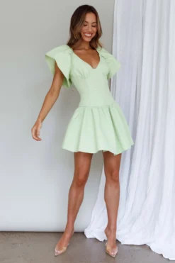 Self Love Flounce Hem Dress Lime -Cheap Dress Store AH0047D 20LIME 8