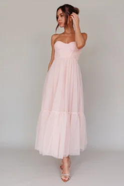 Dancing With Me Sweetheart Tulle Midi Dress Pink -Cheap Dress Store AH0108D 20PINK 5