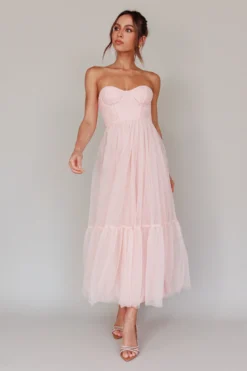 Dancing With Me Sweetheart Tulle Midi Dress Pink -Cheap Dress Store AH0108D 20PINK 7