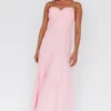 Calla Sweetheart Neckline Hail Spot Midi Dress Pink