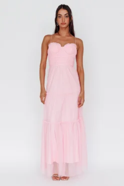 Calla Sweetheart Neckline Hail Spot Midi Dress Pink 9 Calla Sweetheart Neckline Hail Spot Midi Dress Pink -Cheap Dress Store AH0114H 20PINK 5