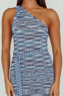 Tyanna One-Shoulder Knit Midi Dress Blue Multi -Cheap Dress Store AH0232B 20BLUE 20MULTI 4