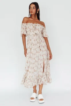 Voyager Off-Shoulder Bell Sleeve Midi Dress Floral Blush 7 Voyager Off-Shoulder Bell Sleeve Midi Dress Floral Blush -Cheap Dress Store CM0922B01 20BLUSH 2