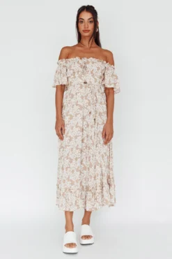 Voyager Off-Shoulder Bell Sleeve Midi Dress Floral Blush 9 Voyager Off-Shoulder Bell Sleeve Midi Dress Floral Blush -Cheap Dress Store CM0922B01 20BLUSH 5