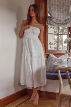 Chasing Sunshine Strapless Midi Dress White -Cheap Dress Store CM1262B01 20WHITE 5