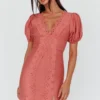 Aylina Scalloped Lace Mini Dress Rose