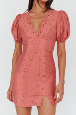 Aylina Scalloped Lace Mini Dress Rose -Cheap Dress Store CM1623B01 20ROSE 4