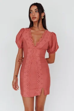 Aylina Scalloped Lace Mini Dress Rose -Cheap Dress Store CM1623B01 20ROSE 5