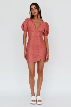 Aylina Scalloped Lace Mini Dress Rose -Cheap Dress Store CM1623B01 20ROSE 6