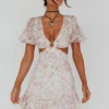 Graciele Laced Back Cut-Out Mini Dress Floral Blush