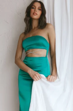 Nohemi Strapless Diamante Maxi Dress Green 11 Nohemi Strapless Diamante Maxi Dress Green -Cheap Dress Store CM1934J01 20GREEN 4