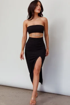 Nohemi Strapless Diamante Midi Dress Black 12 Nohemi Strapless Diamante Midi Dress Black -Cheap Dress Store CM1934J 20BLACK 2