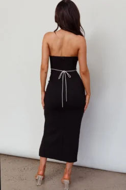 Nohemi Strapless Diamante Midi Dress Black 11 Nohemi Strapless Diamante Midi Dress Black -Cheap Dress Store CM1934J 20BLACK 3