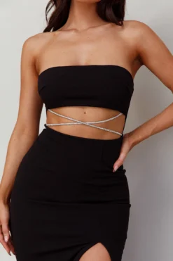 Nohemi Strapless Diamante Midi Dress Black 13 Nohemi Strapless Diamante Midi Dress Black -Cheap Dress Store CM1934J 20BLACK 4