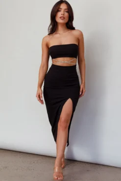 Nohemi Strapless Diamante Midi Dress Black 14 Nohemi Strapless Diamante Midi Dress Black -Cheap Dress Store CM1934J 20BLACK 5