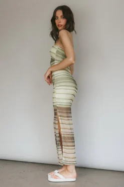 Island Life Strapless Maxi Dress Lime -Cheap Dress Store CM4068D 20LIME 7