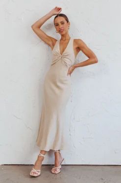 Coastal Charm Twist Back Maxi Dress Oat 15 Coastal Charm Twist Back Maxi Dress Oat -Cheap Dress Store CM4090D 20OAT 8