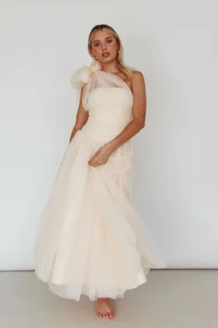 Let's Elope Bow Shoulder Midi Dress Butter -Cheap Dress Store CM5049H 20BUTTER 7