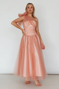 Let's Elope Bow Shoulder Midi Dress Lipstick -Cheap Dress Store CM5049H 20LIPSTICK 5